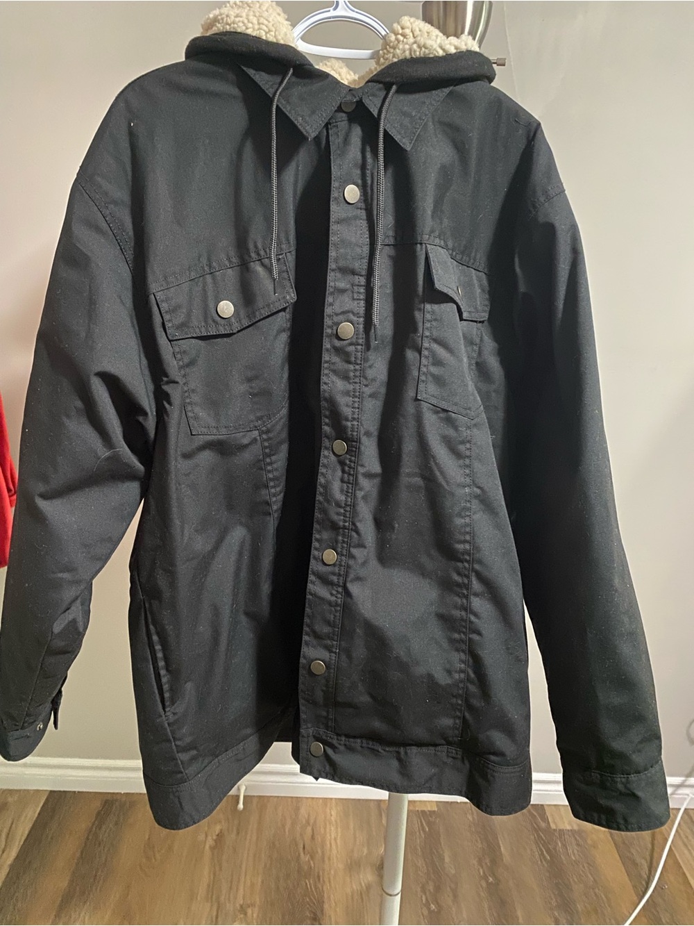 Men's Black Sherpa-Lined Fall/ winter jacket